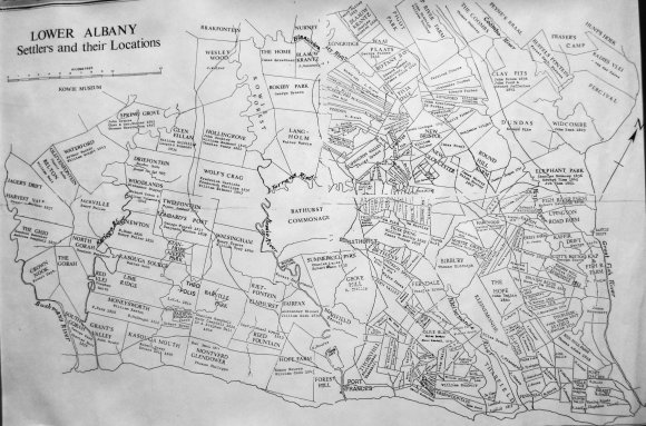 1820 Settler Locations Map